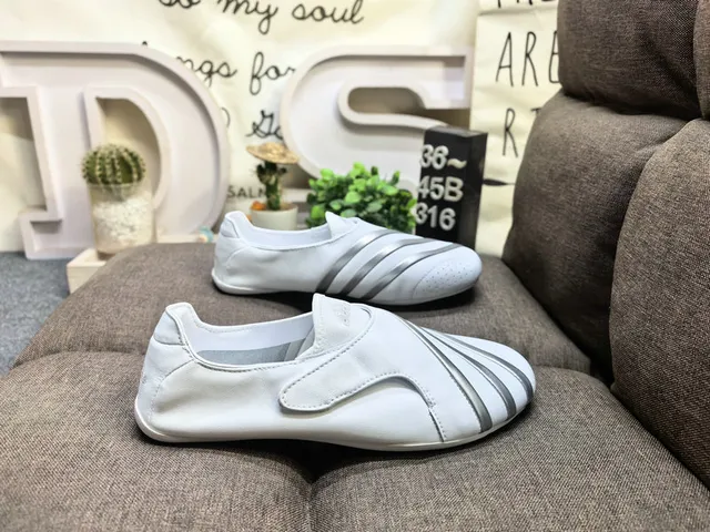 Adidas Slip-On Three-Stripe White and Blue Lifestyle Sneakers