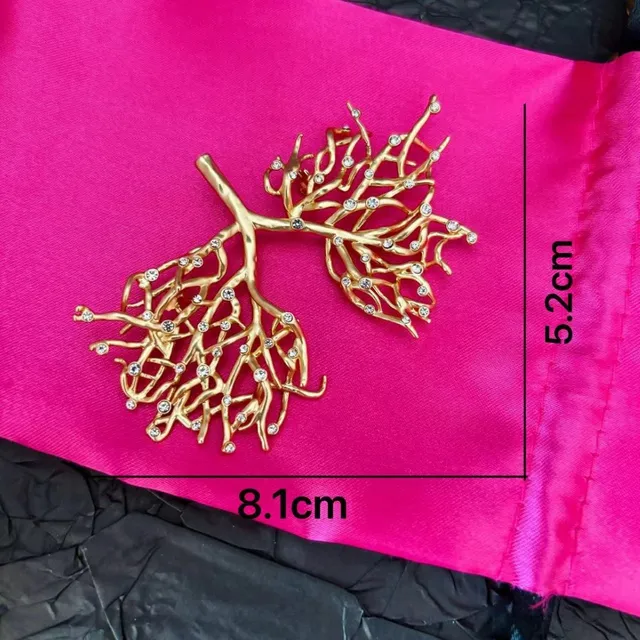 Gold-Toned Crystal Tree Brooch