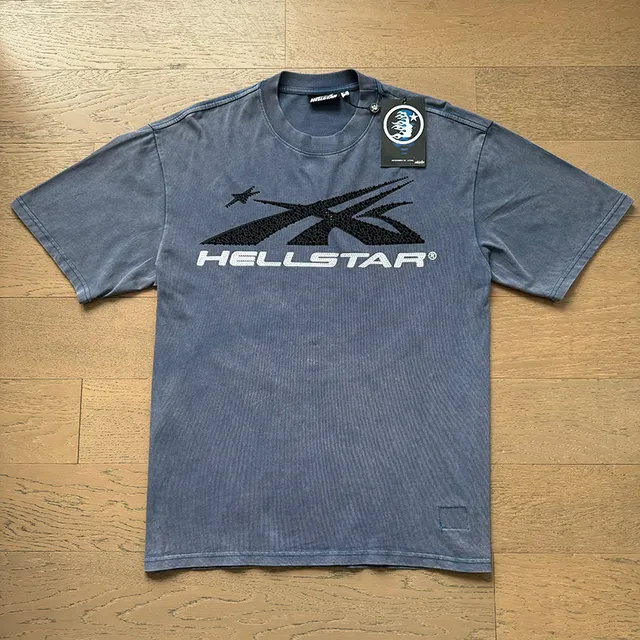 Hellstar Graphic Print Washed Gray T-Shirt