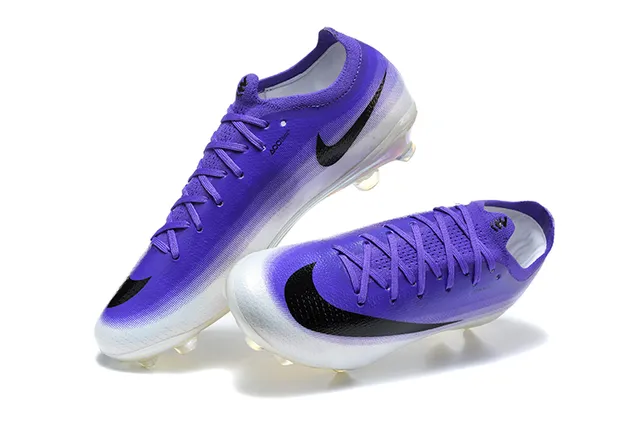 Nike Purple Transparent Knit Upper Iridescent Sole Firm-Ground Soccer Shoes