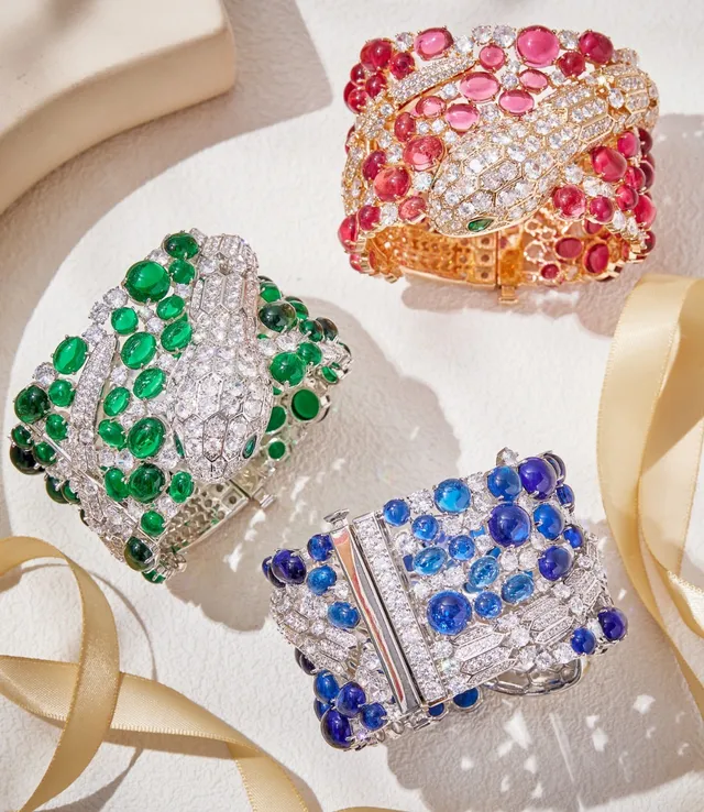 Bvlgari Serpenti Ruby and Diamond Coiled Snake Bracelet