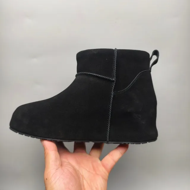 UGG Black Slip-On Folded Cuff Snow Boots
