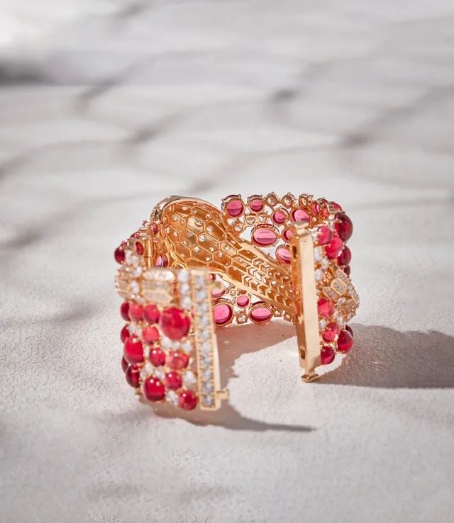 Bvlgari Serpenti Ruby and Diamond Coiled Snake Bracelet