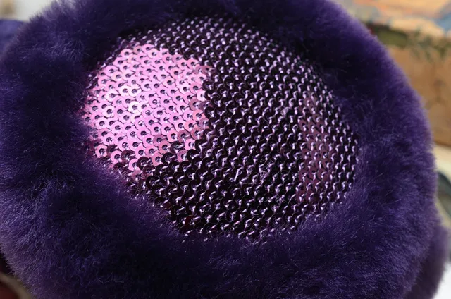Black Brown Fur-Lined Mesh Interior Beanie