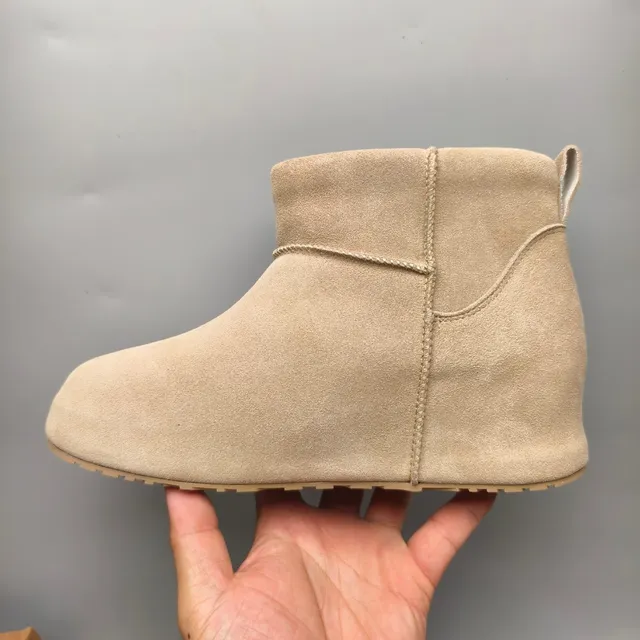 UGG Tasman Beige Suede-Like Slip-On Ankle Boots