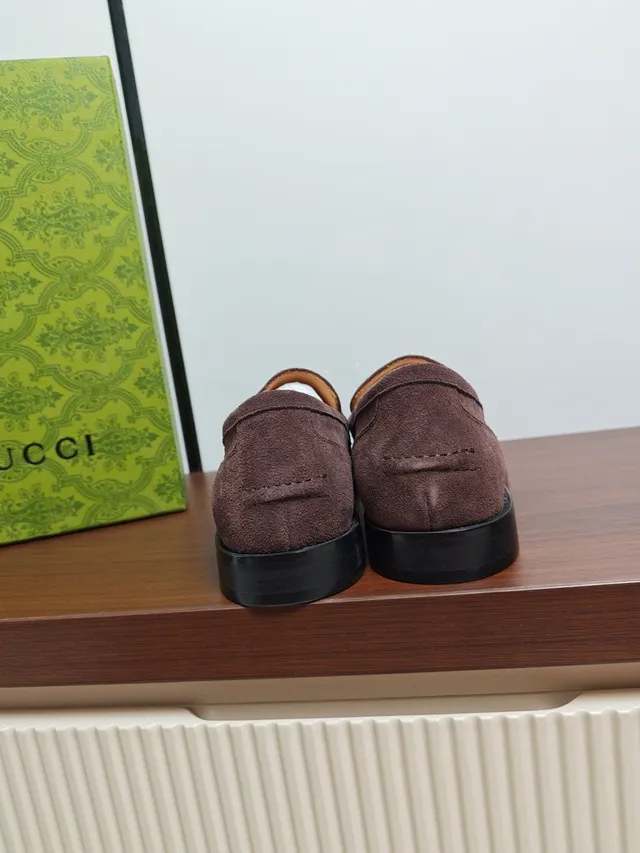 Gucci Horsebit 1955 Brown Suede Loafers
