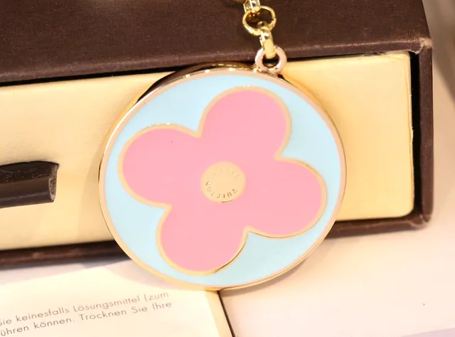 Louis Vuitton Pink Multicolor Enamel Flower Charms Gold-Tone Hardware Crossbody Bag