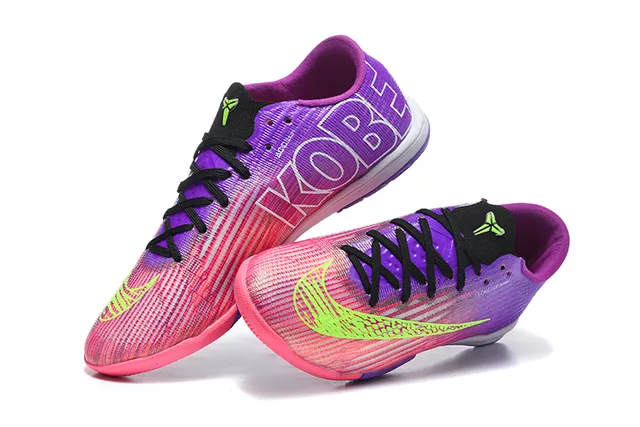 Nike Mercurial Purple Pink Low-Cut Synthetic Upper Gradient Color Blocking Indoor Soccer Shoes