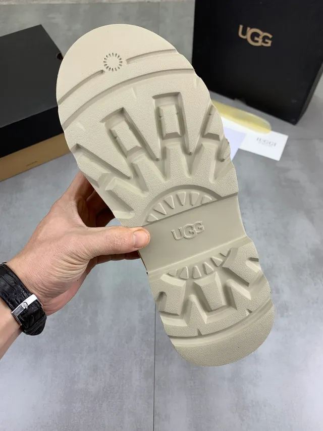 UGG Tasman Beige White Suede Upper Lace-Up Front Work Boots