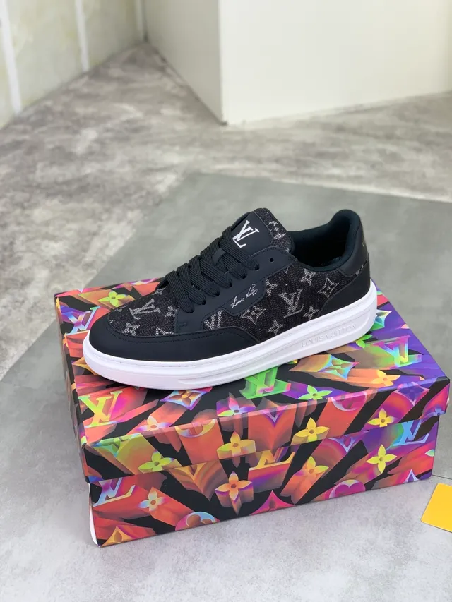 Louis Vuitton LV Trainer Black White Monogram-Print Canvas Leather Overlays Lifestyle Sneakers