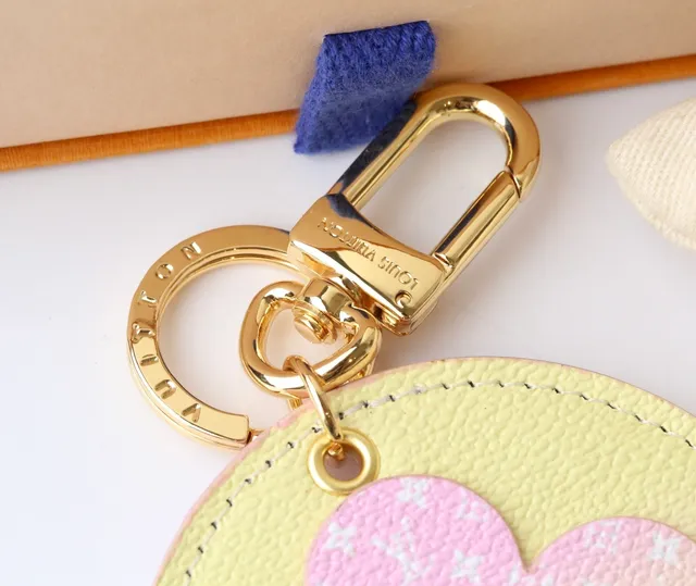 Louis Vuitton Flower Key Holder Pink Yellow Circular Leather Gradient Pastel Tote Bag