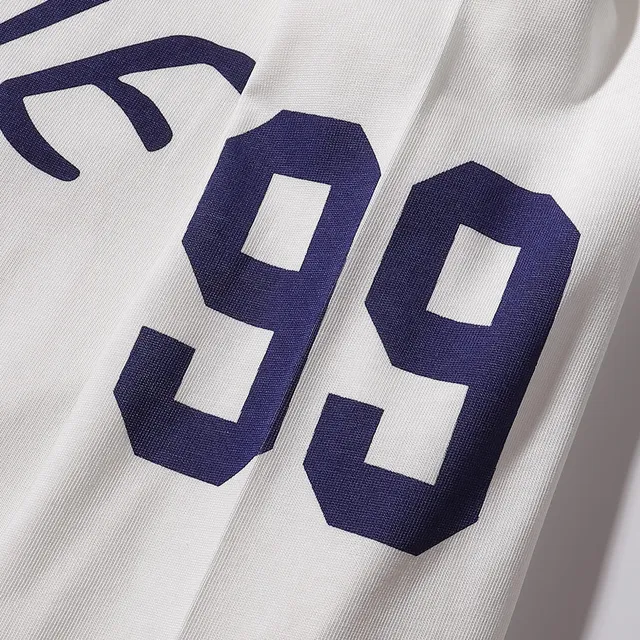 Supreme 99 White Navy Long-Sleeve Crewneck Jersey