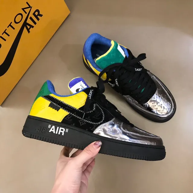 Nike x Off-White Air Force 1 Multicolor Patchwork Lifestyle Sneakers