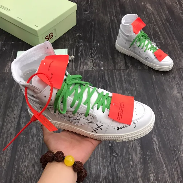 Off-White The Ten Green High-Top Graphic-Printed Lifestyle Sneakers