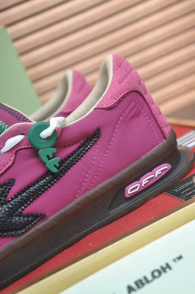 Off-White Pink Suede Green Tag Lifestyle Sneaker