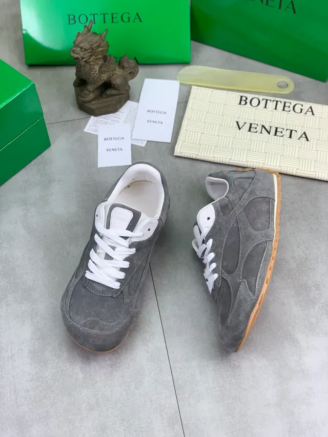 Bottega Veneta Gray Suede Lifestyle Sneaker