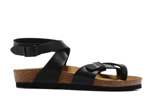 Birkenstock Arizona Black Leather Gladiator Sandals