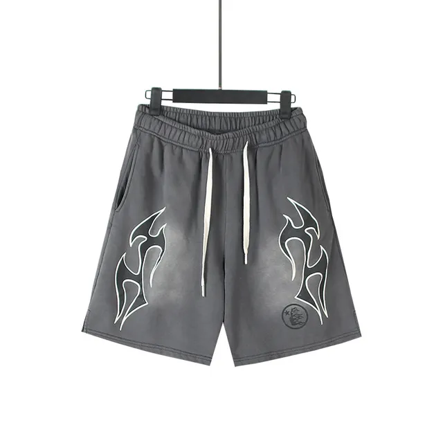 Tribal Flame Graphic Drawstring Shorts