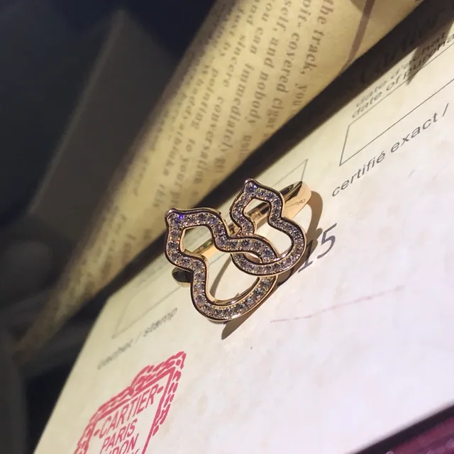 Cartier Juste un Clou Pavé Double-C Interlocking Ring
