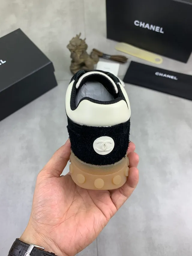 Chanel Runner Black and White Suede Lifestyle Sneakers