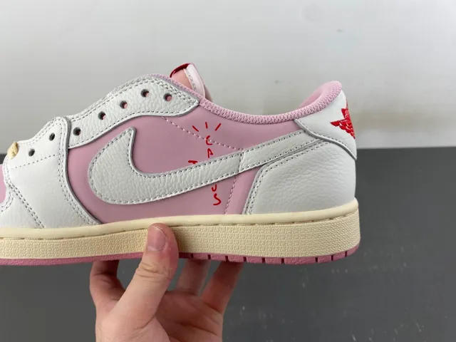 Nike Pink Beige Low-Top Layered Leather Lifestyle Sneakers
