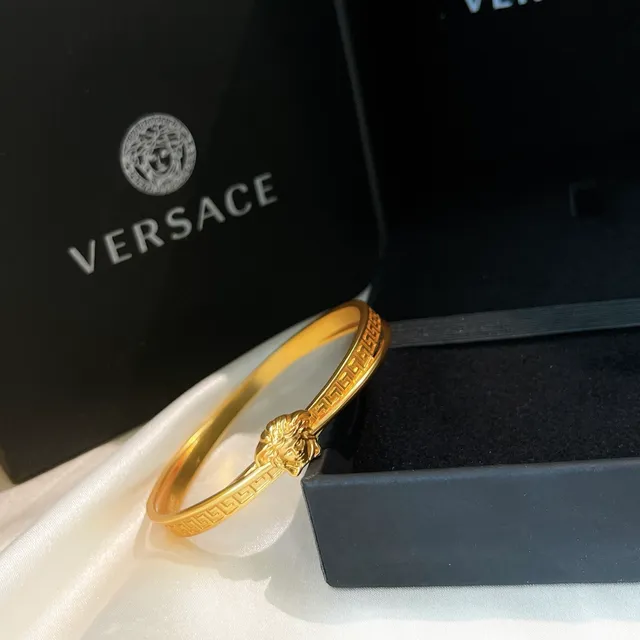 Versace Greca Odissea Medusa Head Gold-Tone Bangle Bracelet