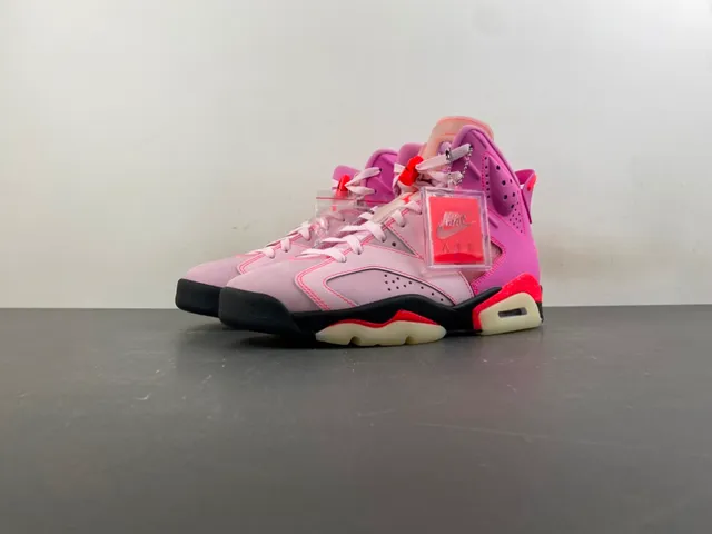 Air Jordan 6 Pink and Red High-Top Basketball Shoes