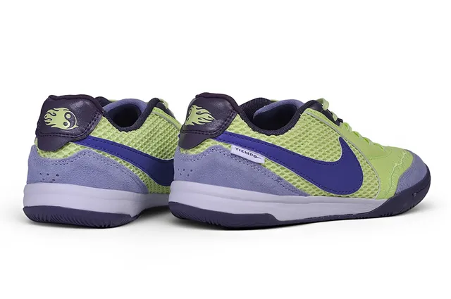 Nike Green Purple Low-Top Mesh And Synthetic Upper Indoor Soccer Shoes