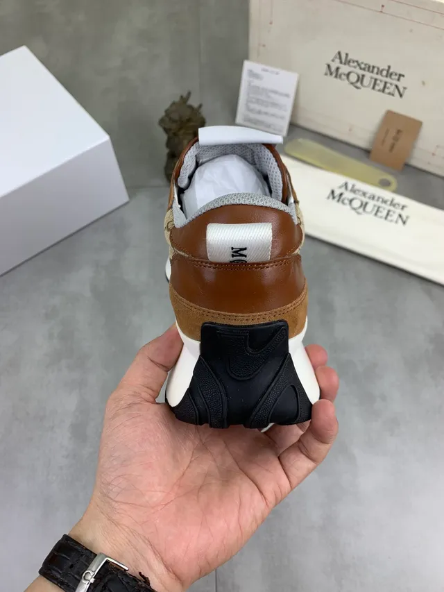 Alexander McQueen Oversized Sneaker Beige Brown Platform Jacquard GG Monogram Chunky Sneakers