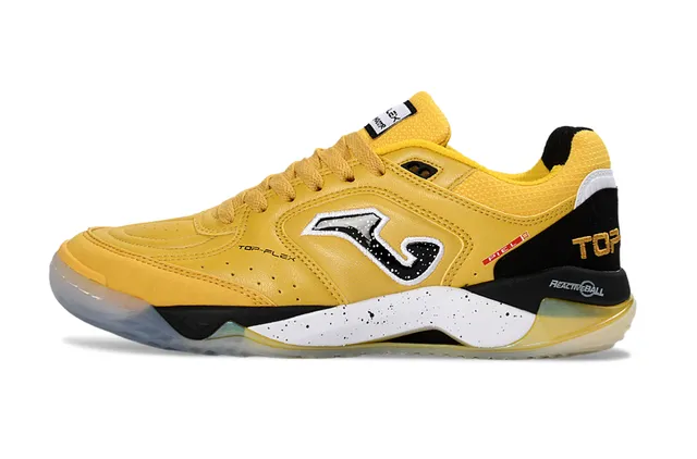 Joma Top-Flex Yellow Black Leather-and-Mesh Upper Sneakers