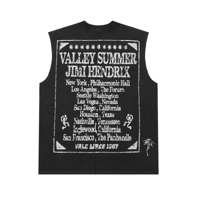 Purple and Black Jimi Hendrix Graphic Vest Top