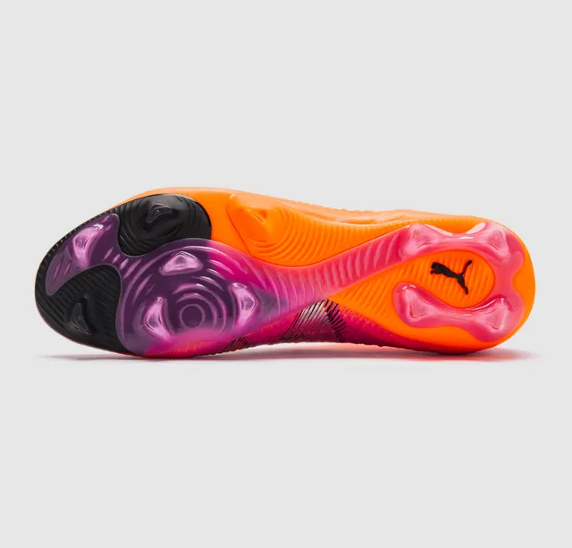 Puma Future Z Orange Purple Knit Upper High-Cut Sock Collar Firm-Ground Soccer Shoes