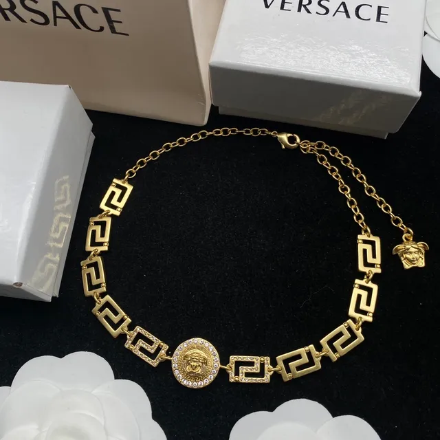 Versace Odissea Greca Key Medusa Coin Necklace