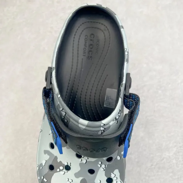 Crocs Gray Blue Camouflage-Print Adjustable Strap Clog