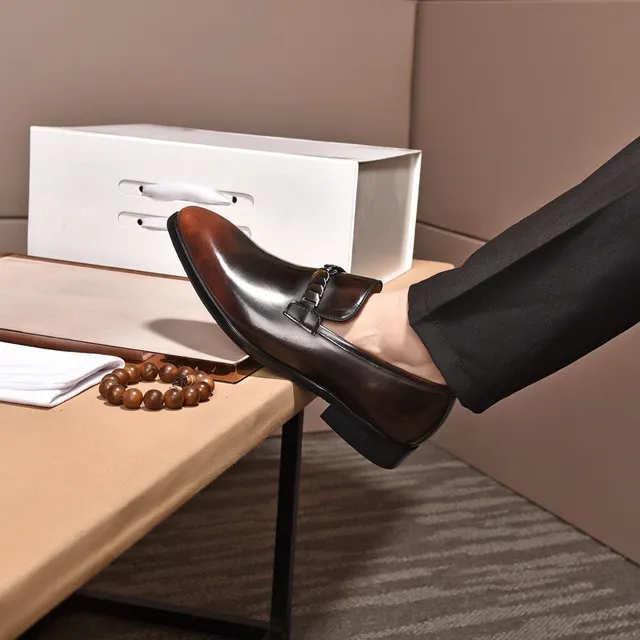 Versace Chain Reaction Two-Tone Brown Gradient Monk Shoes