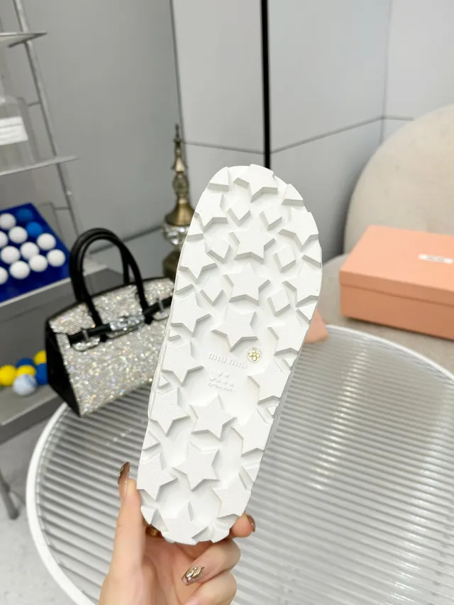 Miu Miu Wander Quilted Double-Strap Slide Slippers