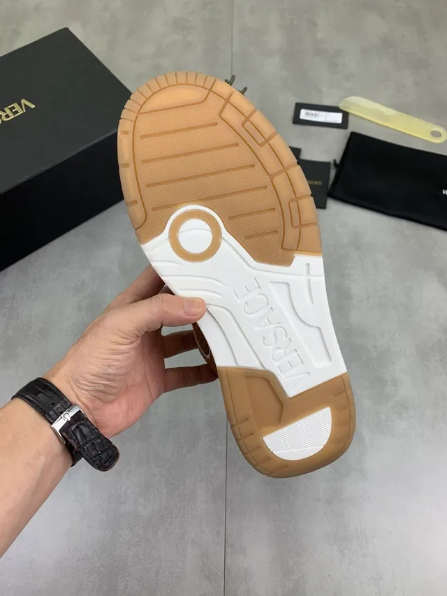 Versace Odissea Brown Suede Greca Monogram Lifestyle Sneakers