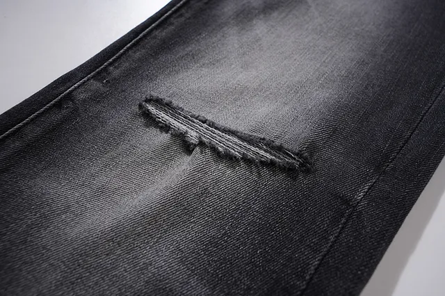 Purple Brand Distressed Black Wash Slim-Fit Jeans