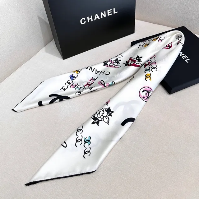 Chanel Scarf-Tied Strapless Graphic-Print Vest Top