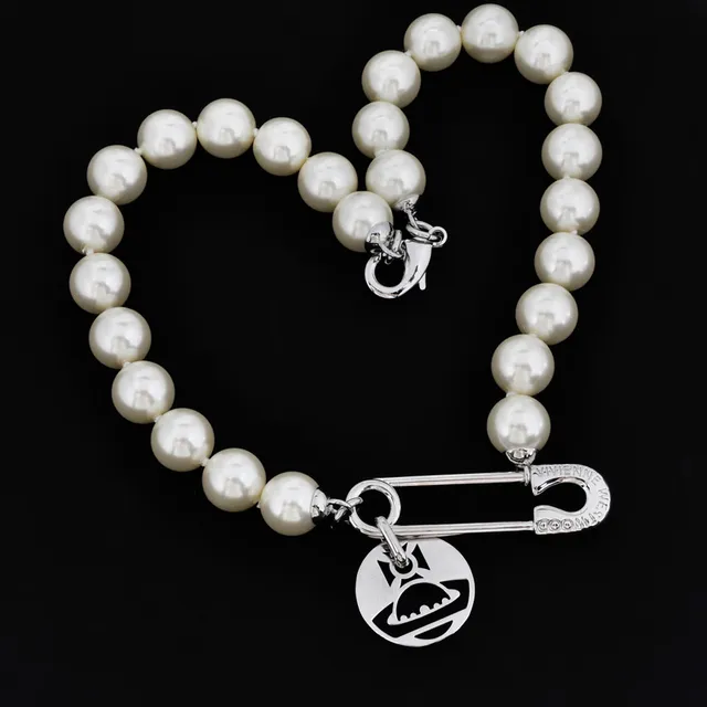 Vivienne Westwood Classic Orb Pearl and Safety-Pin Bracelet