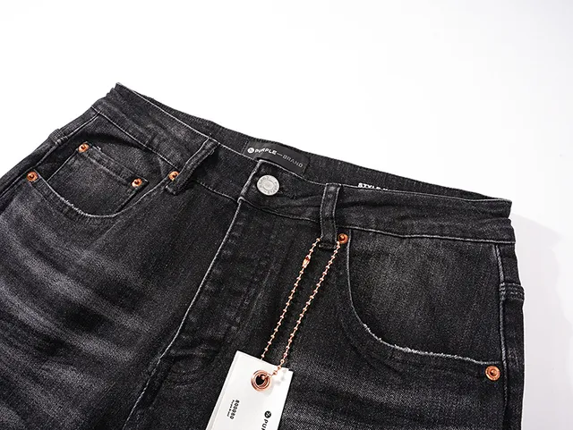 Purple Brand Distressed Washed Black Slim-Fit Jeans