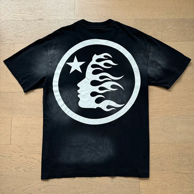 Hellstar Graphic-Print Black Red White Crewneck T-Shirt and Shorts Casual Set