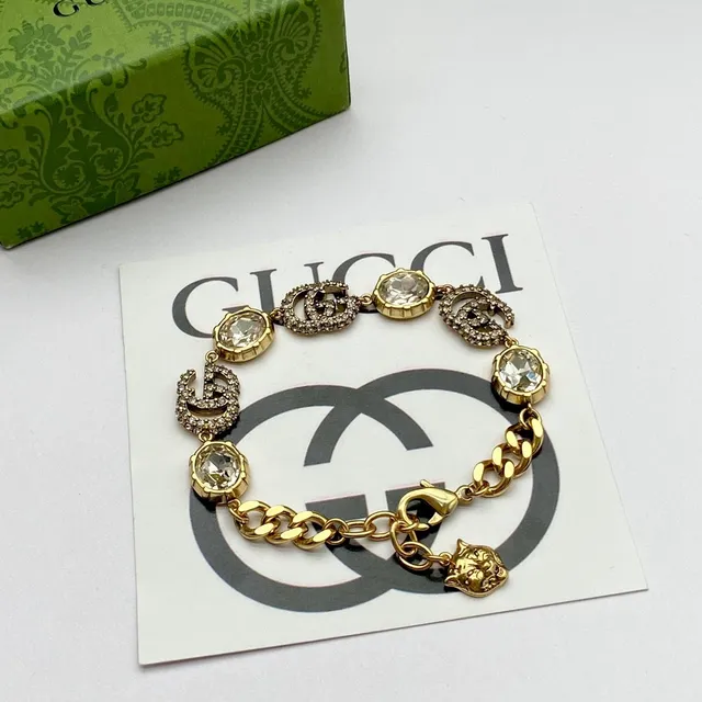 Gucci GG Marmont-Inspired Crystal and Cabochon Stone Bracelets