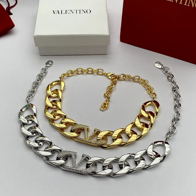 Valentino VLTN Crystal-Paved Chunky Chain Necklace