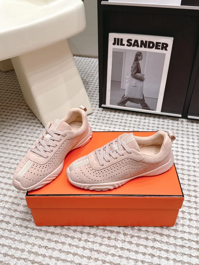 Jil Sander Perforated Suede Sneaker Pale Pink Lifestyle Sneakers