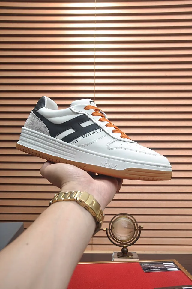 Hogan White Black Low-Top Layered Midsole Lifestyle Sneakers