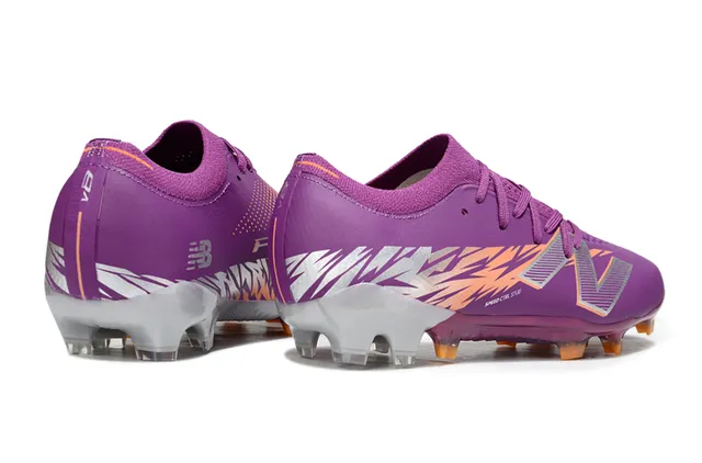 New Balance Speed Ctrl Stud Purple Orange Silver Firm-Ground Soccer Shoes