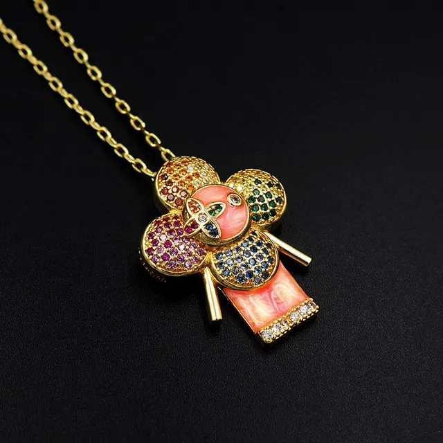 Louis Vuitton Flower Motif Multicolor Crystal Enamel Necklace