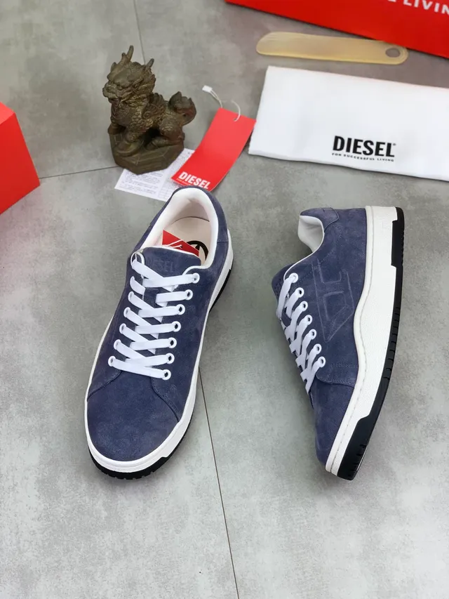 Diesel Navy Suede Low-Top Lifestyle Sneakers