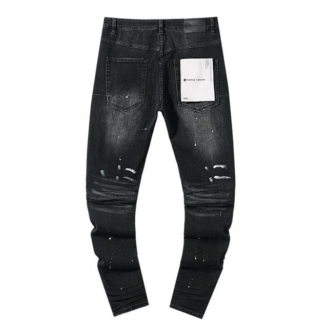 Purple Brand Distressed Washed Black Slim-Fit Jeans